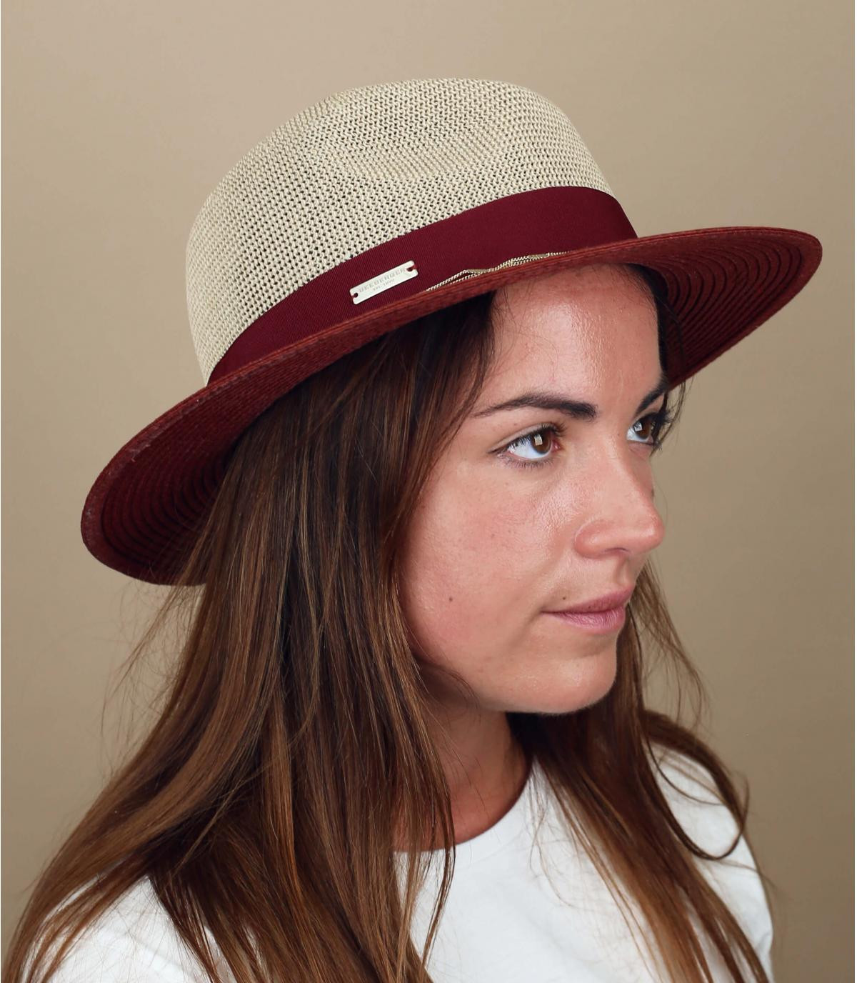  Fedora Bi Color  linen cassis